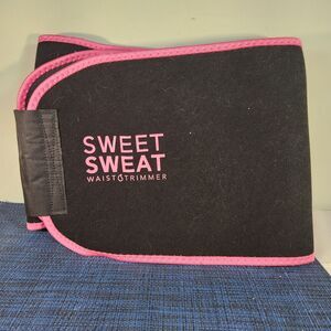 Sweet Sweat Waist Trimmer Belt – Black & Pink – Sweat Enhancing Fitness Wrap XXL